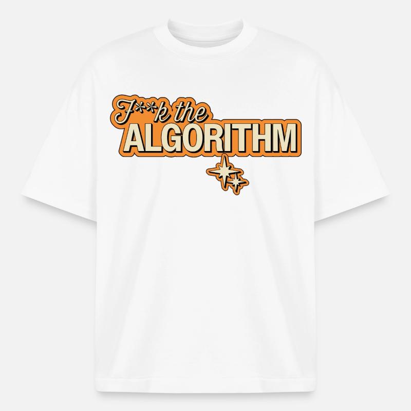 Fk the Algorithm – Digital Rebellion - Boxy Heavyweight Unisex Organic T-Shirt by Stanley/Stella - white