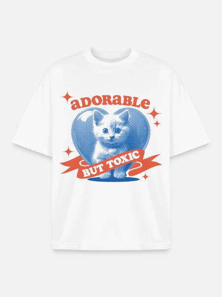 Adorable but Toxic - Boxy Heavyweight Unisex Organic T-Shirt by Stanley/Stella - white