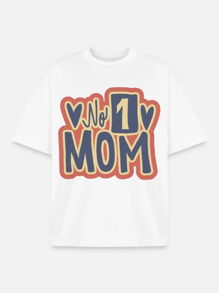 Nr. 1 Mor Vintage Motiv - Stanley/Stella unisex boxy heavyweight T-shirt økologisk - hvid