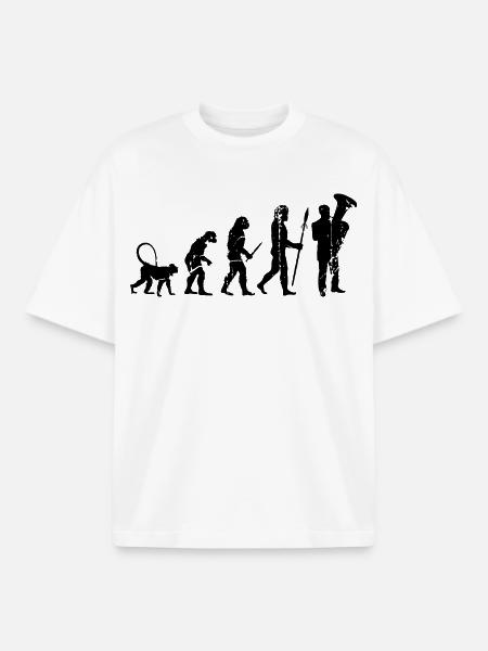 Development of the Tuba Player - Boxy Heavyweight Unisex Organic T-Shirt by Stanley/Stella - white