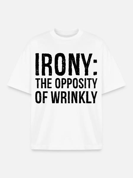 Irony the opposity of wrinkly - Boxy Heavyweight Unisex Organic T-Shirt by Stanley/Stella - white