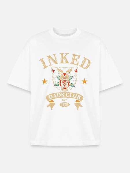 Inked Dads Club Tattoo Style - Boxy Heavyweight Unisex Organic T-Shirt von Stanley/Stella - Weiß