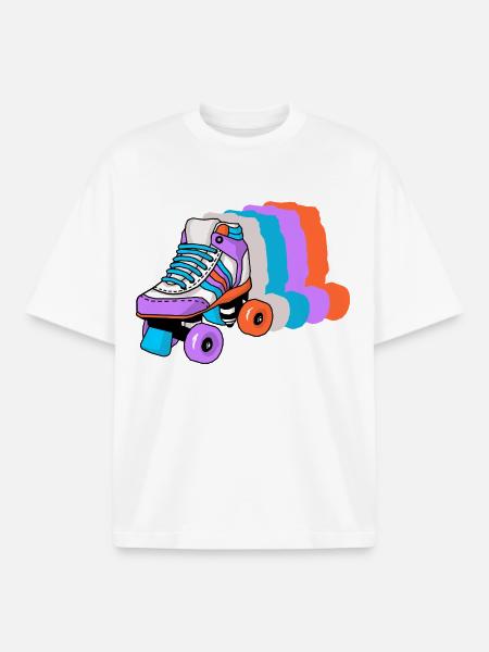 Roller Skating Skater - Boxy Heavyweight Unisex Organic T-Shirt by Stanley/Stella - white