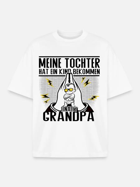 Endlich Opa – Tochter sei Dank! - Boxy Heavyweight Unisex Organic T-Shirt von Stanley/Stella - Weiß