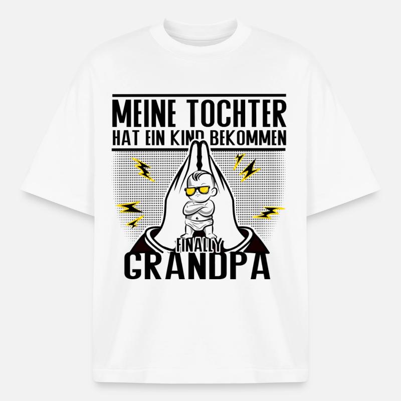 Endlich Opa – Tochter sei Dank! - Boxy Heavyweight Unisex Organic T-Shirt von Stanley/Stella - Weiß