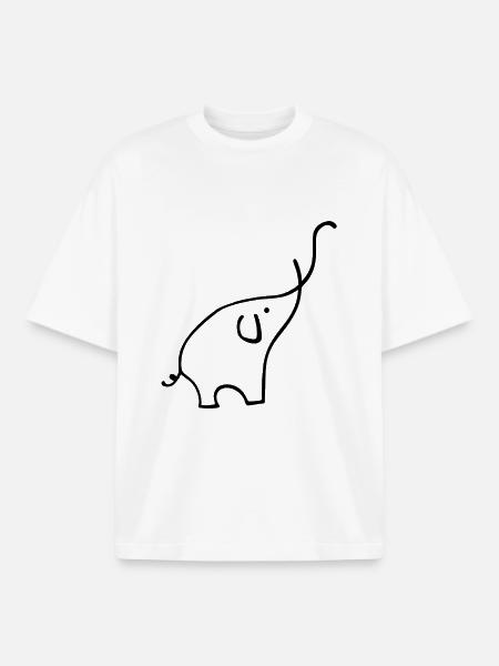 Elephant - Boxy Heavyweight Unisex Organic T-Shirt by Stanley/Stella - white