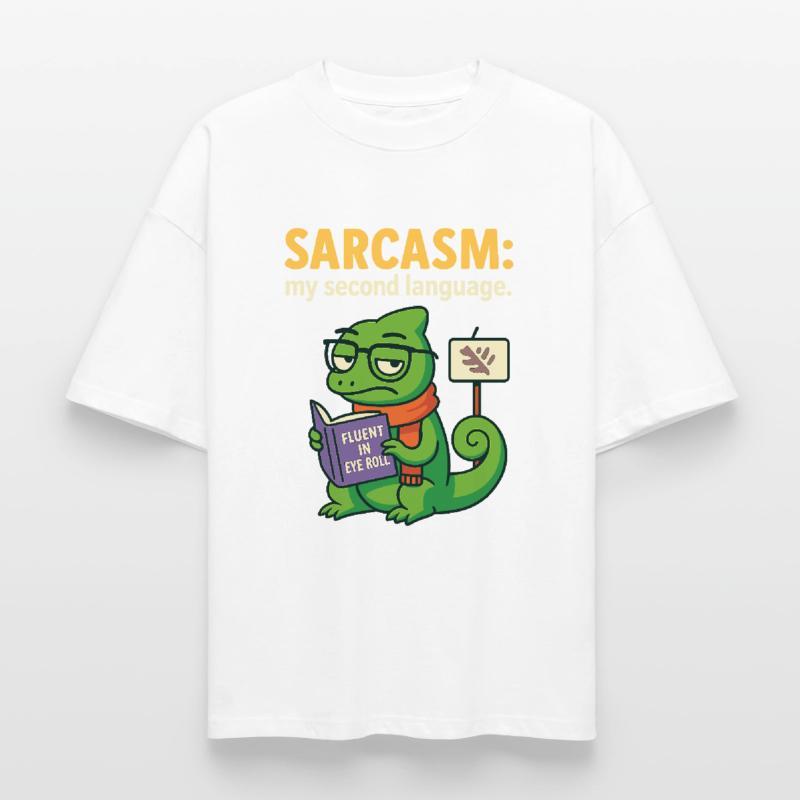 Sarcasme de la seconde langue T-shirt unisexe boxy épais biologique Stanley/Stella