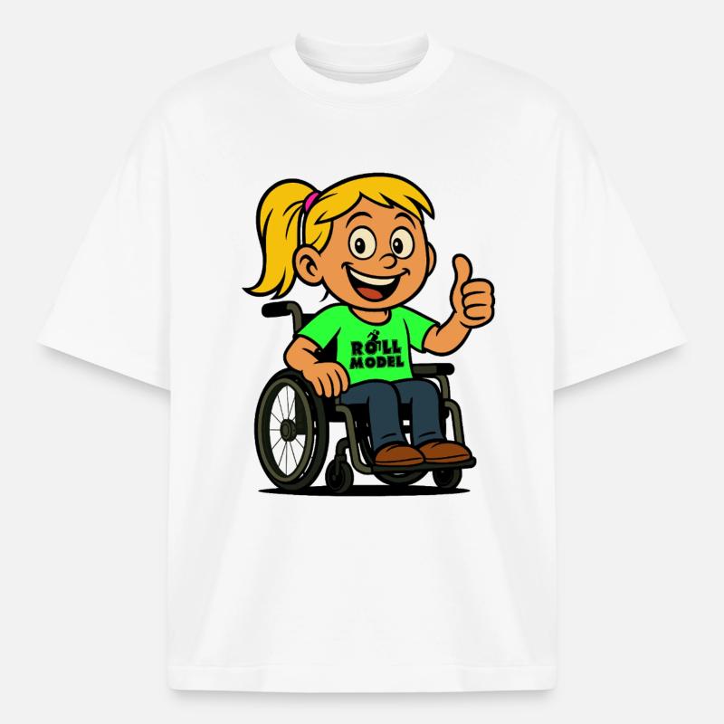 Lolla Vorbild der Rollstuhlfahrer. Rollstuhl # - Boxy Heavyweight Unisex Organic T-Shirt von Stanley/Stella - Weiß