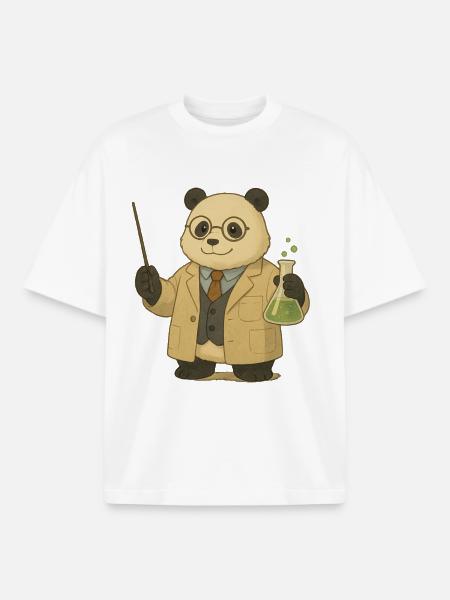 Panda Bear Chemistry Teacher - Boxy Heavyweight Unisex Organic T-Shirt by Stanley/Stella - white