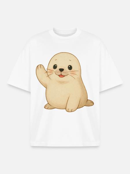 Petit joint ondulant - T-shirt unisexe boxy épais biologique Stanley/Stella - blanc