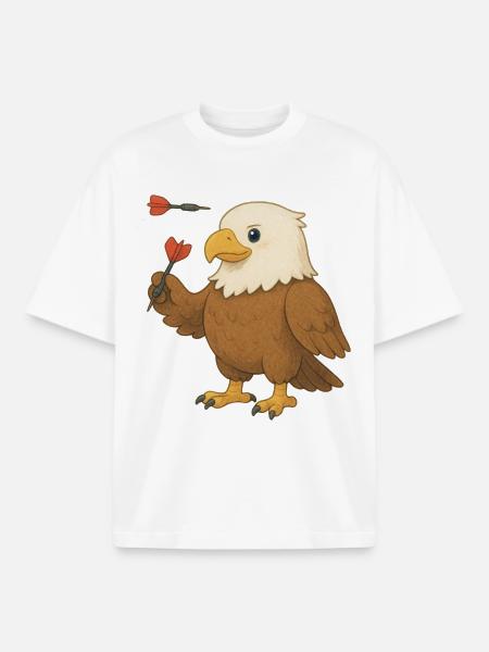 Eagle with darts - Boxy Heavyweight Unisex Organic T-Shirt by Stanley/Stella - white