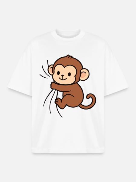 Dear little monkey - Boxy Heavyweight Unisex Organic T-Shirt by Stanley/Stella - white