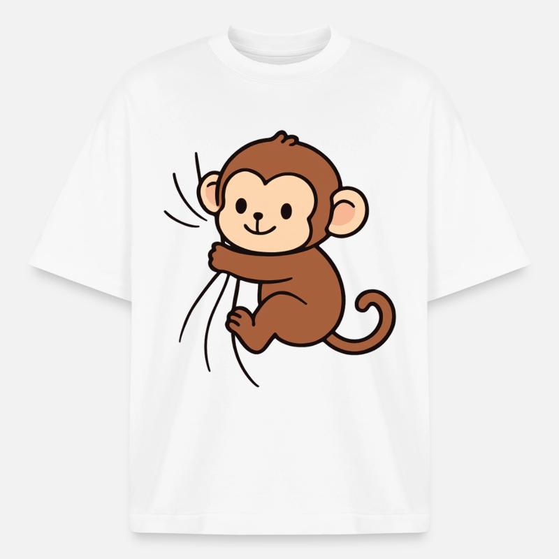 Liebes kleines Äffchen - Boxy Heavyweight Unisex Organic T-Shirt von Stanley/Stella - Weiß