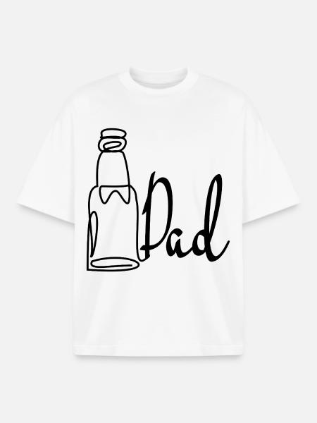 Line Art Far Fars Dag Øl - Stanley/Stella unisex boxy heavyweight T-shirt økologisk - hvid