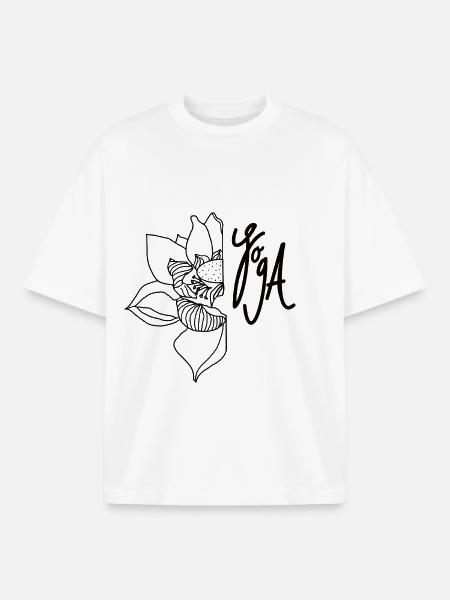Yoga Lotus - Boxy Heavyweight Unisex Organic T-Shirt von Stanley/Stella - Weiß