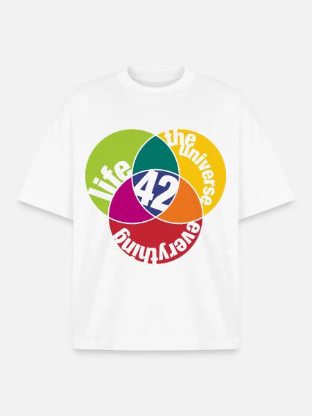 Life, The Universe and Everything - Boxy Heavyweight Unisex Organic T-Shirt by Stanley/Stella - white