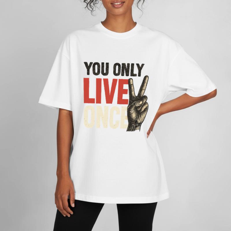 On ne vit qu’une fois vintage T-shirt unisexe épais coupe boxy Stanley/Stella