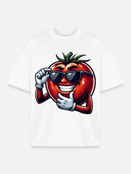 Coole Tomate mit Sonnenbrille Sommer Eitelkeit - Boxy Heavyweight Unisex Organic T-Shirt von Stanley/Stella - Weiß