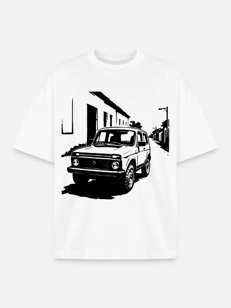Off-road legend classic - Boxy Heavyweight Unisex Organic T-Shirt by Stanley/Stella - white
