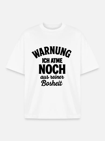 Warnung - Boxy Heavyweight Unisex Organic T-Shirt von Stanley/Stella - Weiß