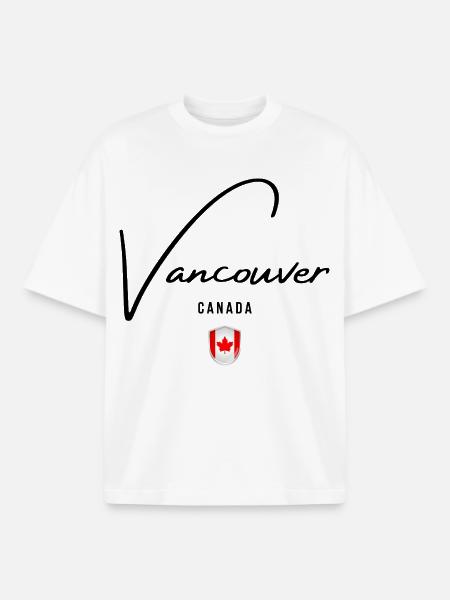 J’adore Vancouver, souvenir de Vancouver - T-shirt unisexe boxy épais biologique Stanley/Stella - blanc