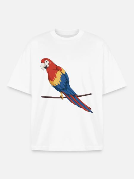 Parrot - Boxy Heavyweight Unisex Organic T-Shirt by Stanley/Stella - white
