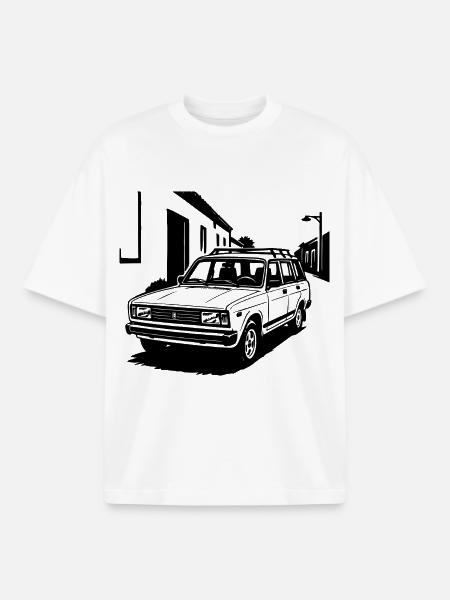 Soviet steel on wheels - Boxy Heavyweight Unisex Organic T-Shirt by Stanley/Stella - white