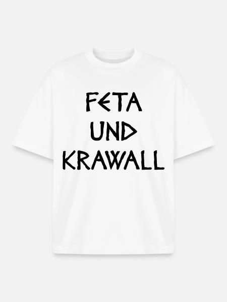 FETA UND KRAWALL - Boxy Heavyweight Unisex Organic T-Shirt von Stanley/Stella - Weiß