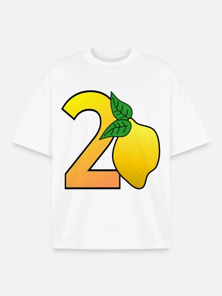 Number Twenty - Lemon - 20 - Boxy Heavyweight Unisex Organic T-Shirt by Stanley/Stella - white