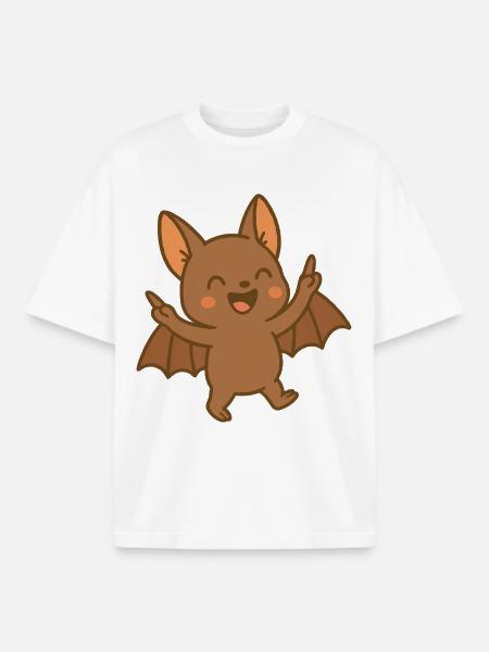 Smiley Bat Baby - Boxy Heavyweight Unisex Organic T-Shirt by Stanley/Stella - white