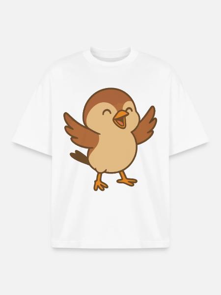 Little lucky sparrow - Boxy Heavyweight Unisex Organic T-Shirt by Stanley/Stella - white