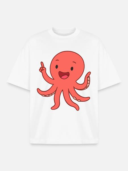 Happy Krakenkind - Boxy Heavyweight Unisex Organic T-Shirt by Stanley/Stella - white