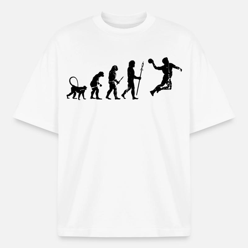 Drôle de handballeur Evolution - T-shirt unisexe épais coupe boxy Stanley/Stella - blanc