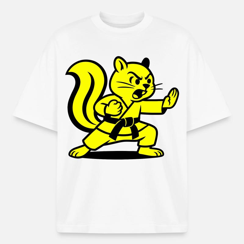 Karate Eichhörnchen! - Boxy Heavyweight Unisex Organic T-Shirt von Stanley/Stella - Weiß