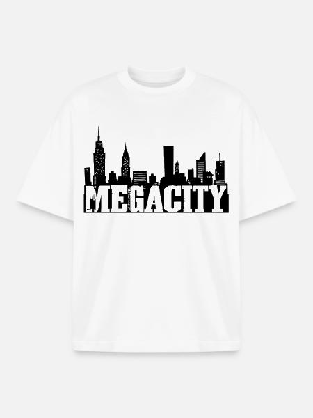 The Black Megalopolis - Boxy Heavyweight Unisex Organic T-Shirt by Stanley/Stella - white