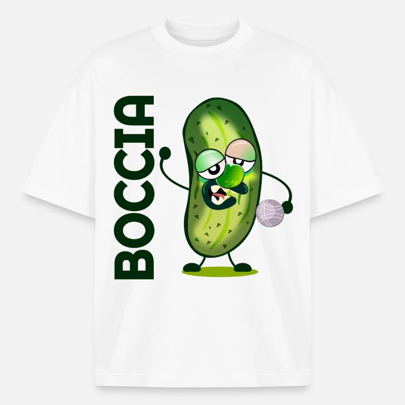 Concombre Boccia - T-shirt unisexe épais coupe boxy Stanley/Stella - blanc