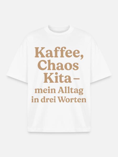 Kaffee Chaos Kita (milchkaffee) - Boxy Heavyweight Unisex Organic T-Shirt von Stanley/Stella - Weiß