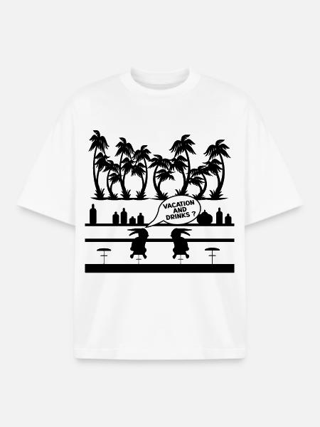 VACATION DRINKS BAR - Boxy Heavyweight Unisex Organic T-Shirt by Stanley/Stella - white