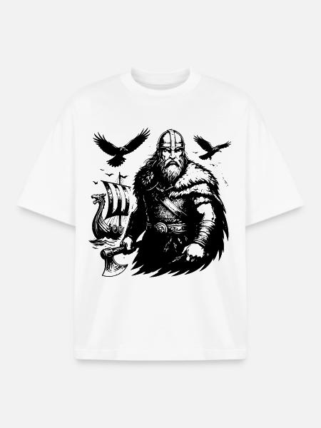 North Wind & Raven Flight - Boxy Heavyweight Unisex Organic T-Shirt by Stanley/Stella - white