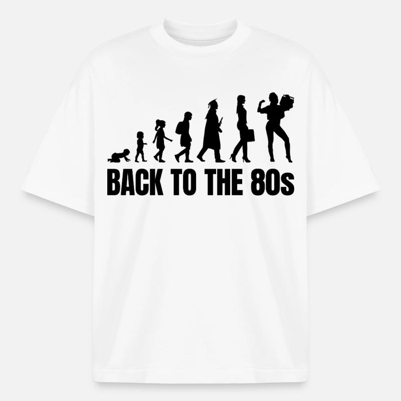 80s Evolution - Boxy Heavyweight Unisex Organic T-Shirt by Stanley/Stella - white