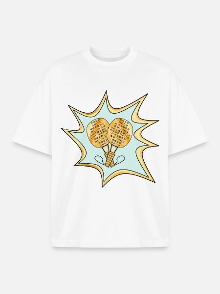 PADEL PADEL PLAYER - Boxy Heavyweight Unisex Organic T-Shirt by Stanley/Stella - white