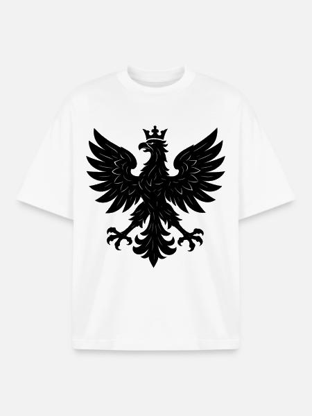 Polen, Polska, Polska, Örn, Flagga, Flagga, Grafisk Gåva - Unisex boxy heavyweight ekologisk T-shirt Stanley/Stella - vit