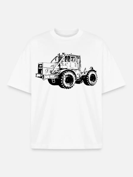 Power Machine K700 Tractor - Boxy Heavyweight Unisex Organic T-Shirt by Stanley/Stella - white
