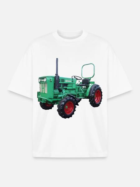Iconic A45 tractor - Boxy Heavyweight Unisex Organic T-Shirt by Stanley/Stella - white