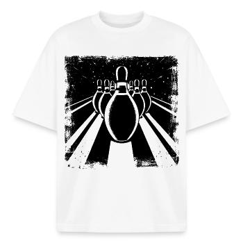 Cône - T-shirt unisexe boxy épais biologique Stanley/Stella - blanc - Devant - AI Model Male 185 light (185cm) & AI Model Female 172 dark (172cm)