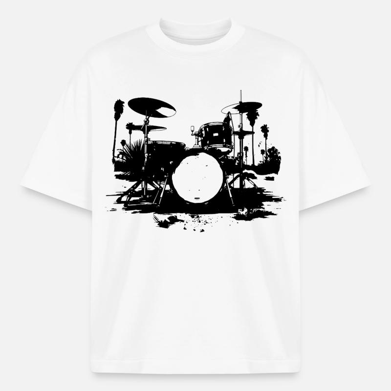 Percussion - T-shirt unisexe épais coupe boxy Stanley/Stella - blanc