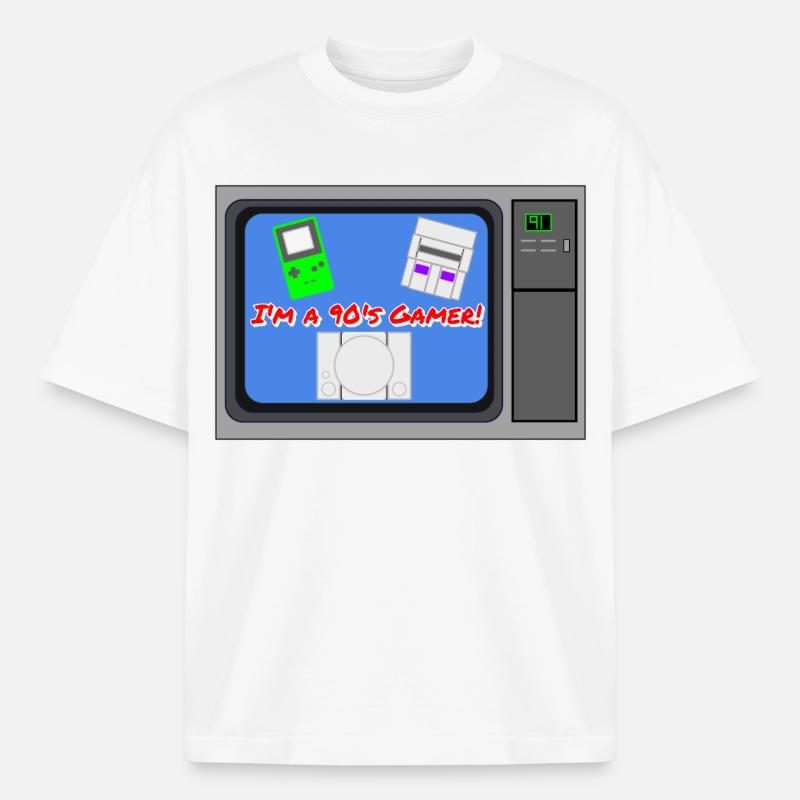 Ich bin ein 90er-Jahre-Gamer - Boxy Heavyweight Unisex Organic T-Shirt von Stanley/Stella - Weiß
