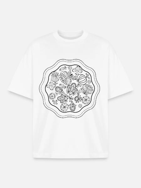 Abstract Neon Line Cut - Boxy Heavyweight Unisex Organic T-Shirt by Stanley/Stella - white