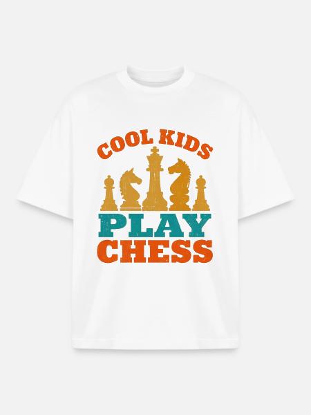 Chess Knight and King Playful Design - Boxy Heavyweight Unisex Organic T-Shirt by Stanley/Stella - white