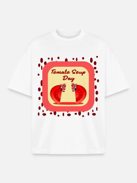 Funny Tomato Soup Day - Boxy Heavyweight Unisex Organic T-Shirt by Stanley/Stella - white